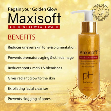 Maxisoft Golden Glow Face Wash (100 Ml - Pack Of 4)