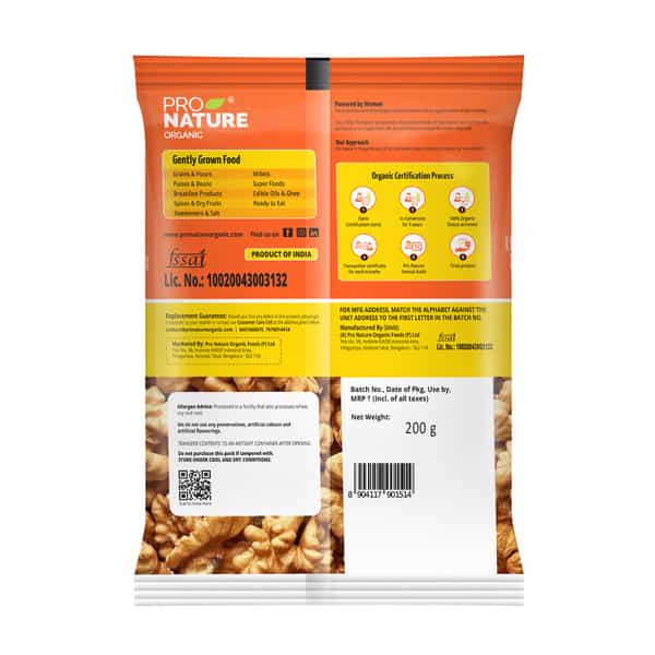 Pro Nature Organic Walnuts (Halves) 200G