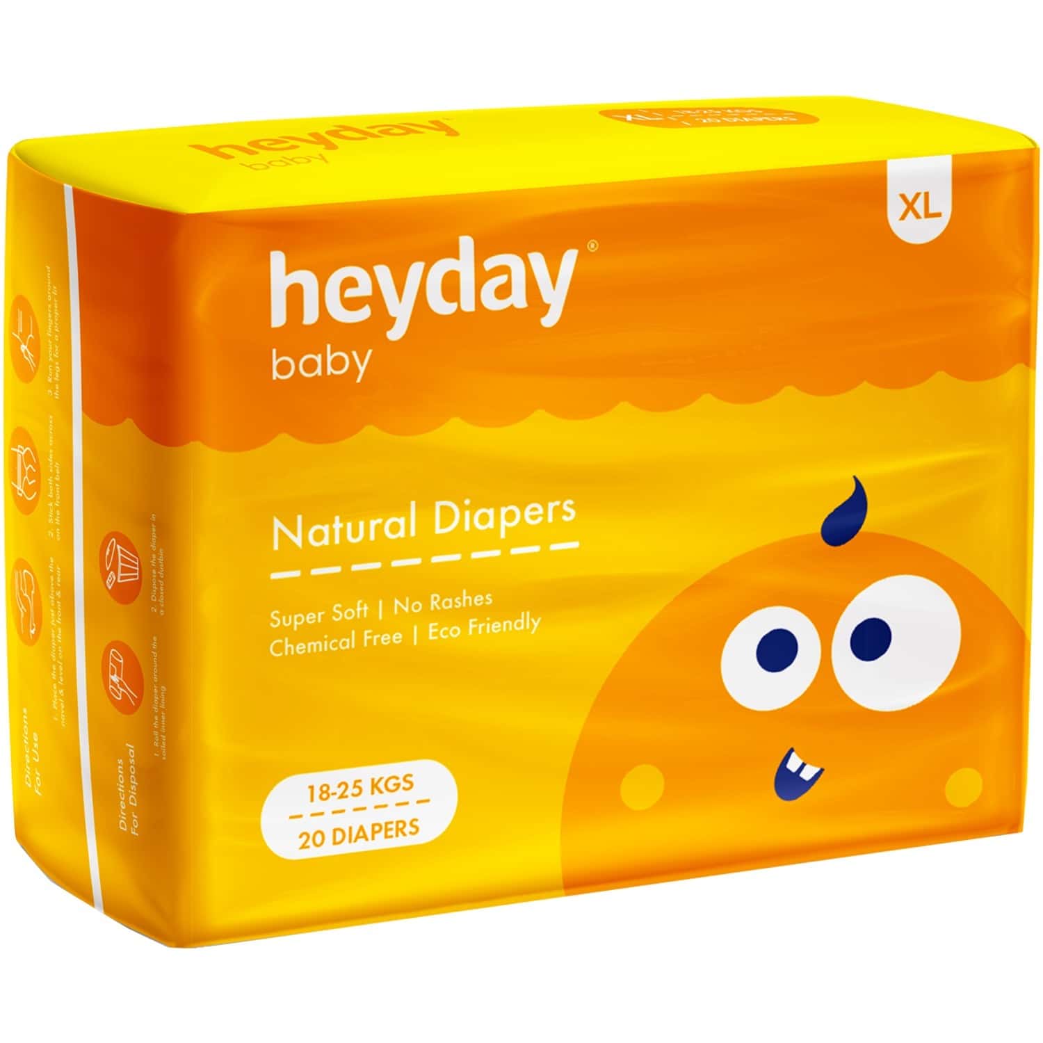 Buy Heyday Natural & Organic Extra Large Baby Diapers (20 Diapers 18