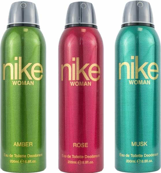 Nike Amber + Rose + Musk Deodorant For Woman- Pack Of 3 (200Ml Each)