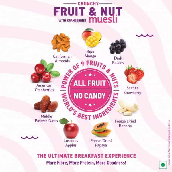 Bagrrys Fruit And Nut Muesli With Cranberries - 750G