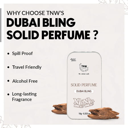 Tnw The Natural Wash Solid Perfume Dubai Bling | Oudh Rich Compact Perfume 10 Gm