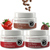Dermistry Coffee Lip Scrub & Strawberry + Cocoa Butter For Dark Dry Chapped Spf10 Glossy Lip Balm