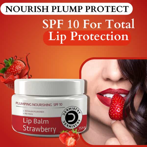 Dermistry Coffee Lip Scrub & Strawberry + Cocoa Butter For Dark Dry Chapped Spf10 Glossy Lip Balm