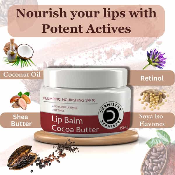 Dermistry Coffee Lip Scrub & Strawberry + Cocoa Butter For Dark Dry Chapped Spf10 Glossy Lip Balm