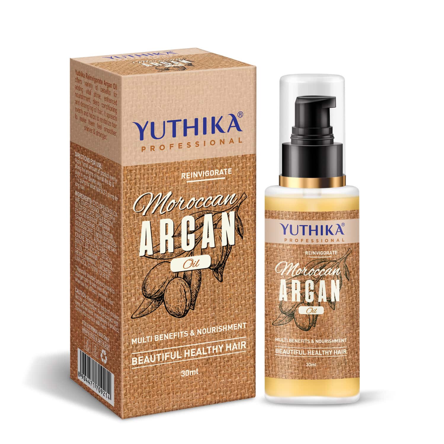 Yuthika Argan Hair Oil 30ml | Moroccan Argan Oil For Silky | Shiny | Nourished Hair - All Hair Types