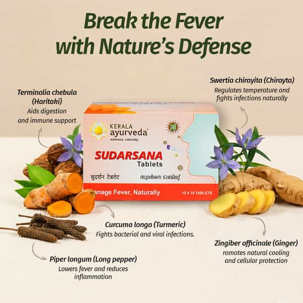Kerala Ayurveda Sudarsana Fever Tablet | Relieves Viral Infections
