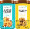 Nourishvitals Almond Cookies + Multigrain Cookies Crunchy Delights Genius Snack 120G Each