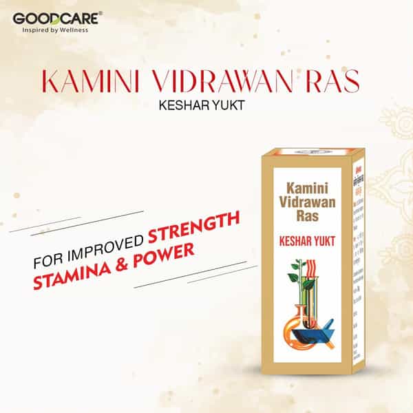 Goodcare Kamini Vidrawan Ras Keshar Tablet 5G | Boosts Strength | Stamina & Vitality
