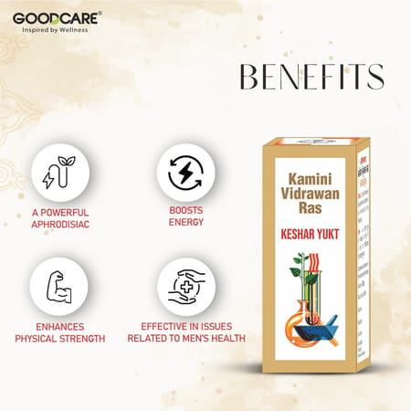 Goodcare Kamini Vidrawan Ras Keshar Tablet 5G | Boosts Strength | Stamina & Vitality
