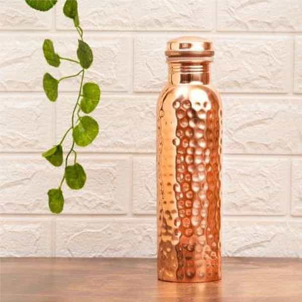 Copper Water Bottles Hammered Size Inv 143 950 Ml