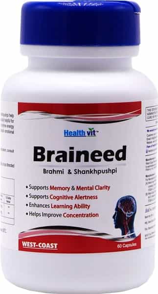 Healthvit Braineed Brahmi & Shankhpushpi Aid In Increasing Memory -60 Capsules
