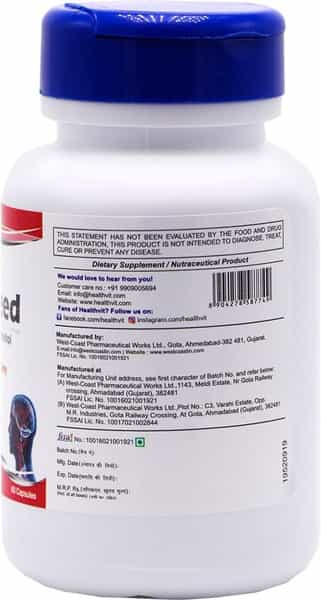 Healthvit Braineed Brahmi & Shankhpushpi Aid In Increasing Memory -60 Capsules