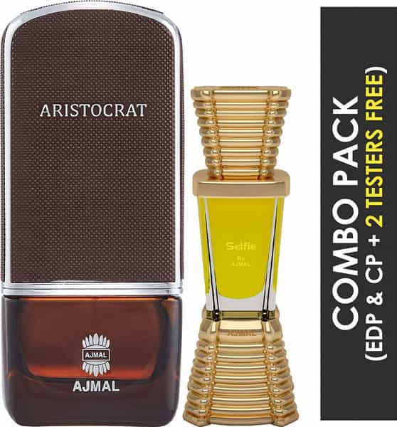 Ajmal Aristocrat Edp 75Ml Perfume For Men And Selfie Cp Oil Alcohol-Free Attar 10Ml For Men