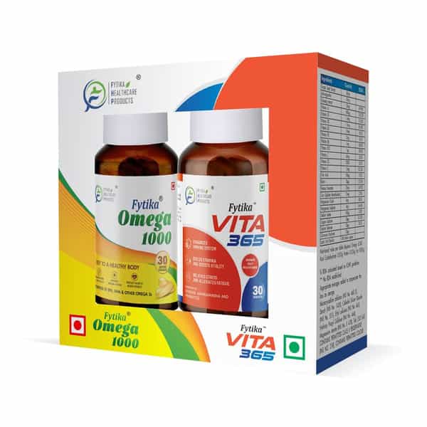 Fytika Vita 365 & Fytika Omega 3 Fish Oil 1000Mg Combo Pack30tabseach