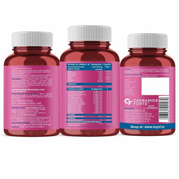 Carbamide Forte 30 Billion Probiotic Supplement | Gut Cleanse Detox | Lactobacillus Reuteri 60 Cap