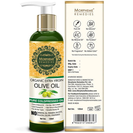 Morpheme Remedies Organic Extra Virgin Olive Oil 120 Ml