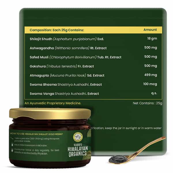Vlado's Himalayan Organics Shilajit Gold Resin - 25G