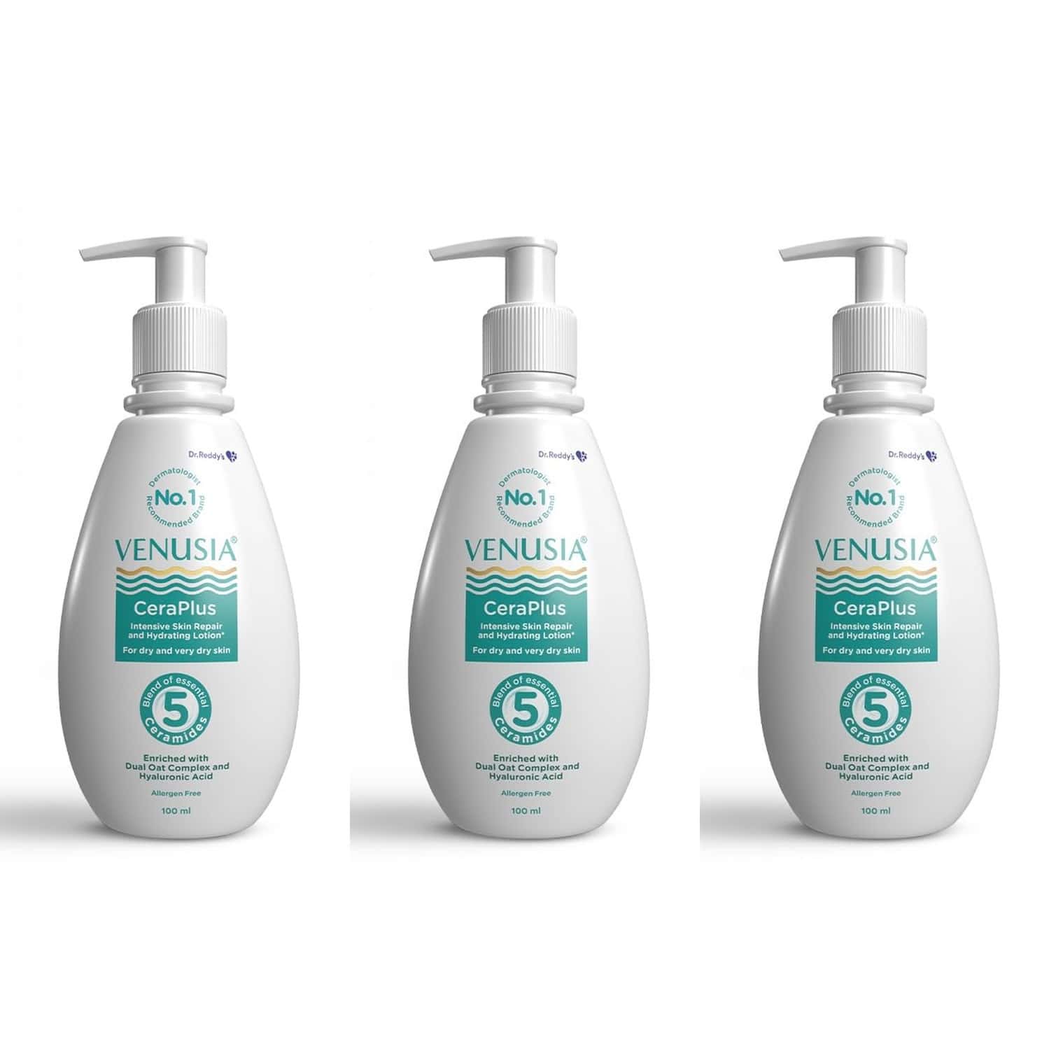 Venusia Ceraplus Lotion For Dry Skin 5 Essential For Moisturization100 Ml X Pack Of 3 (300 Ml)