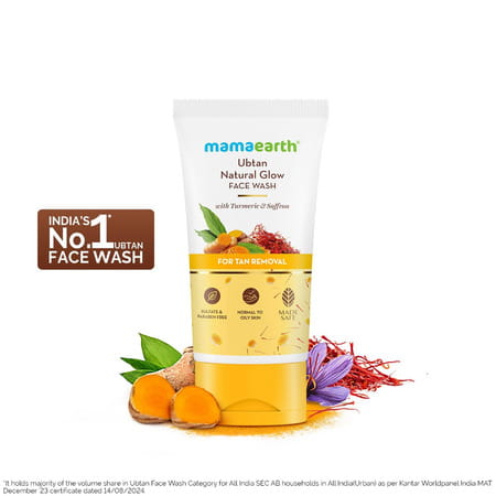 Mamaearth Ubtan Natural Face Wash With Turmeric & Saffron For Tan Removal 150 Ml