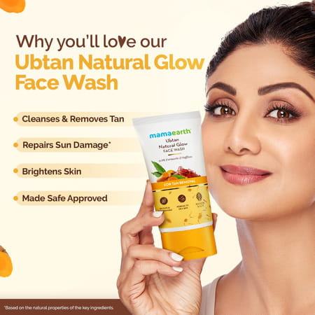 Mamaearth Ubtan Natural Face Wash With Turmeric & Saffron For Tan Removal 150 Ml