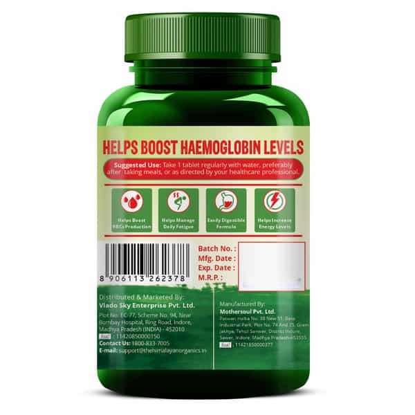 Vlado's Himalayan Organics Chelated Iron With Vitamin C Supplement - 100 Veg Tablets