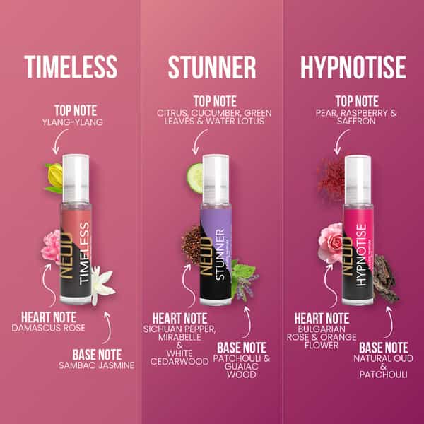 Neud Luxury Perfume Gift Set For Women | Fruity| Rose| Musk - 3 X 10Ml Vials