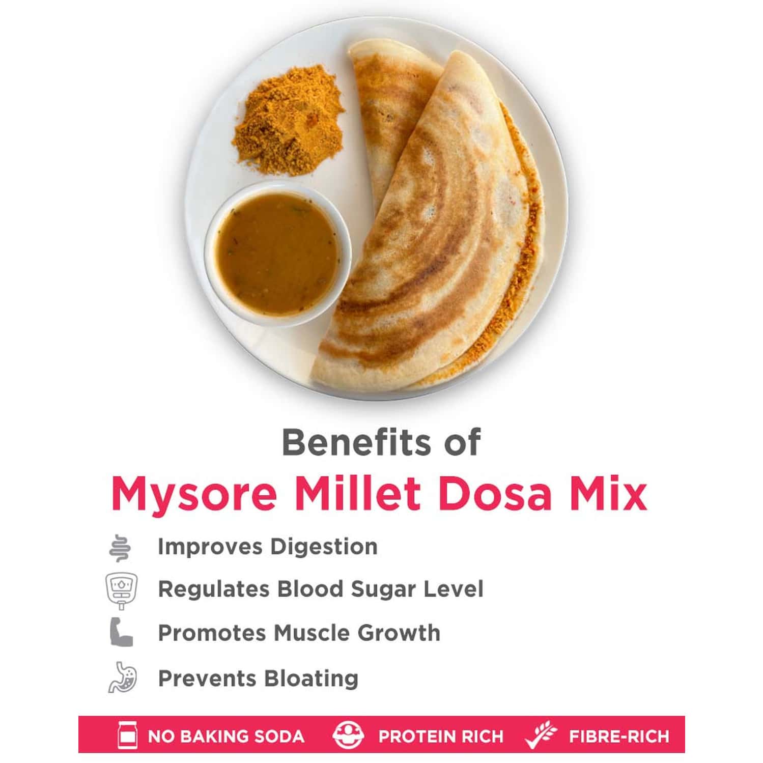 Buy TRUE ELEMENTS MYSORE MILLET DOSA MIX 500GM Online & Get Upto 60