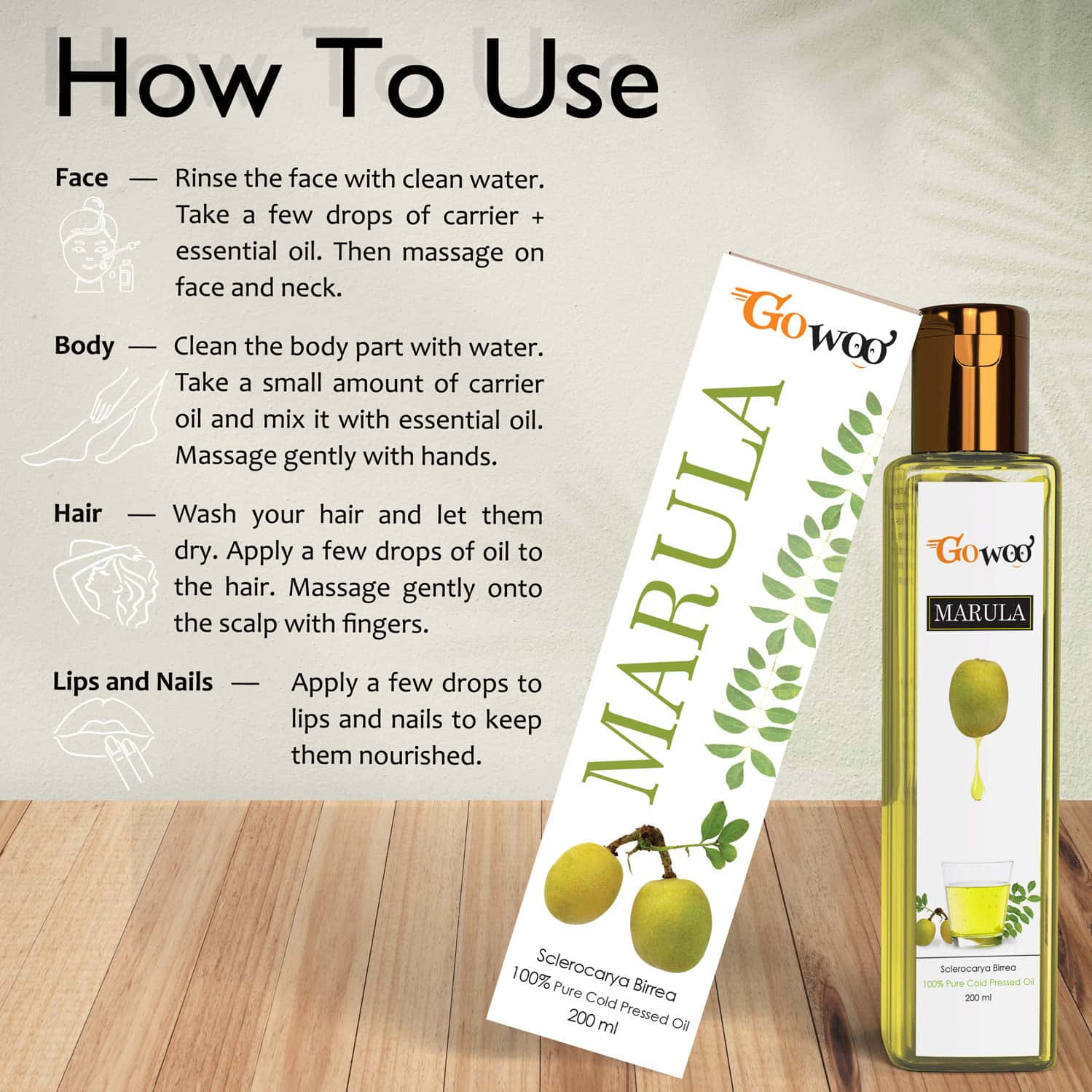 Buy GO WOO 100 PURE MARULA CARRIER OIL BEFORE OR AFTER MOISTURIZER