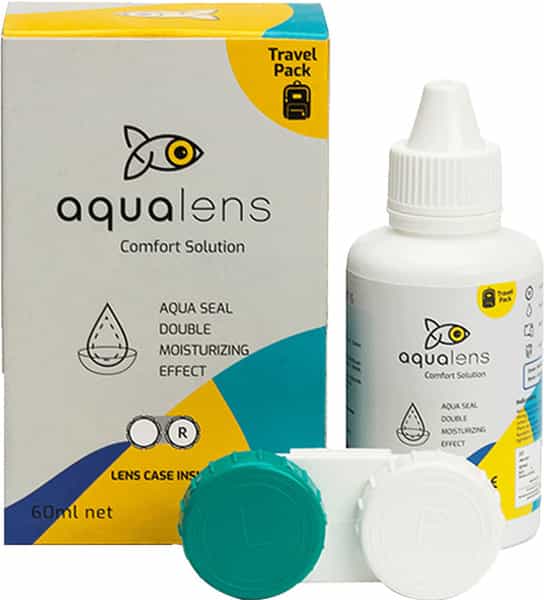 Aqualens Comfort Contact Lens Solution 60Ml - Pack Of 2 (2 Lens Cases Free)