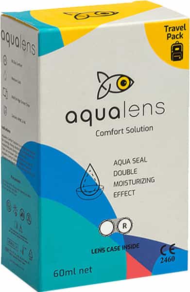 Aqualens Comfort Contact Lens Solution 60Ml - Pack Of 2 (2 Lens Cases Free)