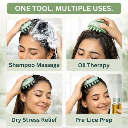 Coco Crush Silicone Scalp Massager Brush | Hair Oil & Shampoo Massage | Unisex For Men | Women & Kid