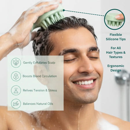 Coco Crush Silicone Scalp Massager Brush | Hair Oil & Shampoo Massage | Unisex For Men | Women & Kid