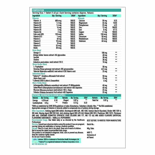 Truebasics Multivit Men | Multivitamin For Men | 60 Multivitamin Tablets