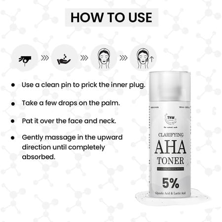 Tnw -The Natural Wash Clarifying Aha Toner With 5% Glycolic Acid And Lactic Acid|100ml