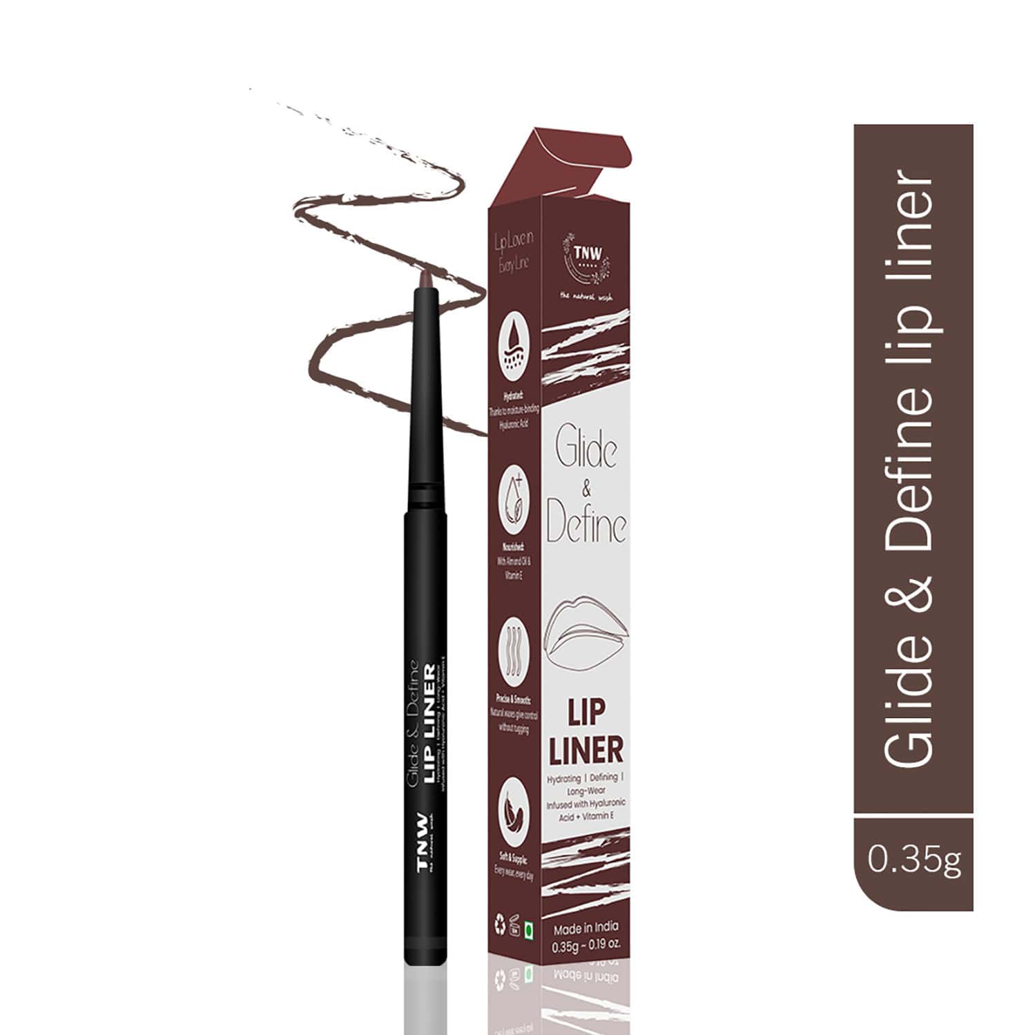 Tnw The Natural Wash Glide & Shine Lip Liner Boldline 02 | Smooth & Defined Lips 0.35 Gm