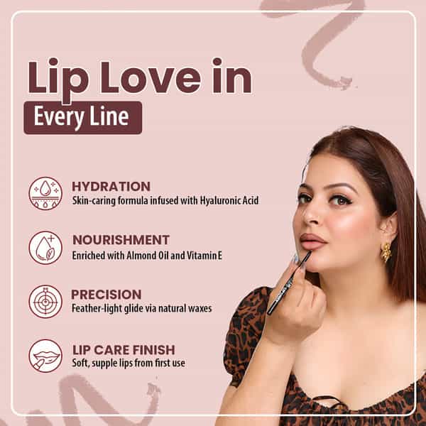 Tnw The Natural Wash Glide & Shine Lip Liner Boldline 02 | Smooth & Defined Lips 0.35 Gm