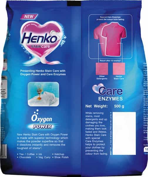 Henko Detergent Powder - Stain Champion Oxygen 500G