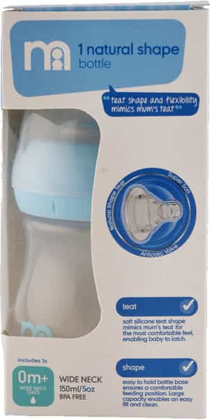 Mothercare Wide Neck Bottle - Blue - 150Ml