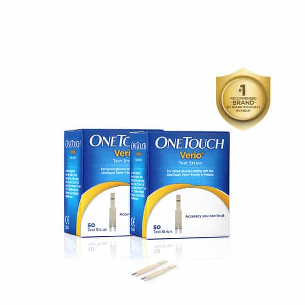 Onetouch Verio Test Strips |2 Packs Of 50 Strips Each (Total 100 Strips)