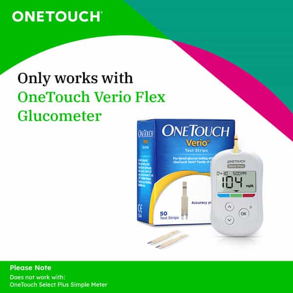 Onetouch Verio Test Strips |2 Packs Of 50 Strips Each (Total 100 Strips)