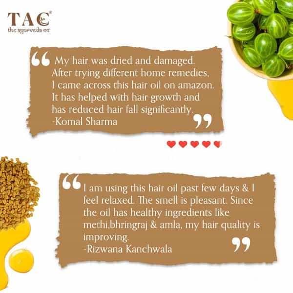Tac - The Ayurveda Co.bhringraj Amla Hair Oil For Hair Fall Control With Methi - 150Ml