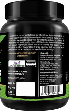 Musclexp Micronized L-Glutamine Powder - 250g Unflavored