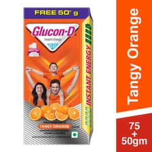 Glucon-d Tangy Orange With 3 Benefits Of Energy | Recovery | And Immunity | 75 G ( Get Extra 50 G)