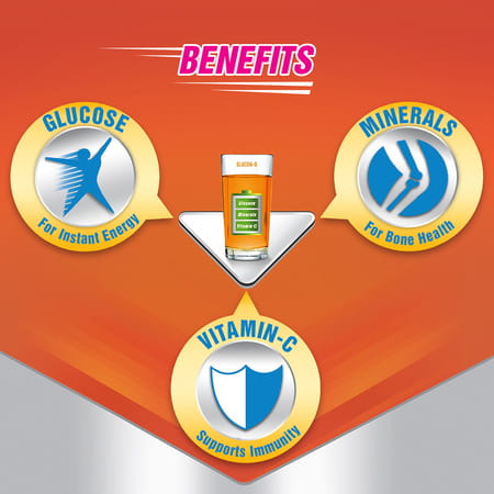 Glucon-D Tangy Orange With 3 Benefits Of Energy | Recovery | And Immunity | 75 G ( Get Extra 50 G)