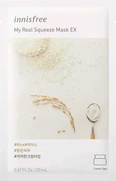 Innisfree My Real Squeeze Sheet Mask - Rice- 1 Pc