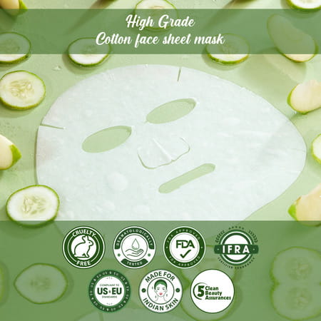 Buds & Berries Calm And Soothe Ultra-Hydrating Face Sheet Mask With Cucumber And Green Apple (25 G)
