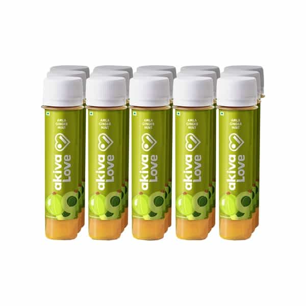 Akiva Love Vitamin C Shots With Amla Ginger Mint (15 Shots X 40Ml) - 600Ml