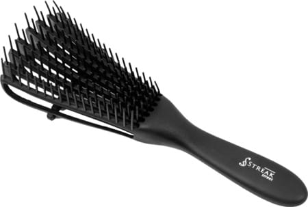 Streak Street Wet And Dry Hair Detangler Hair Brush With Spacing Clip - Black