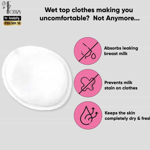 Femzy Reusable Breast Pads- 10 Pcs- 200G